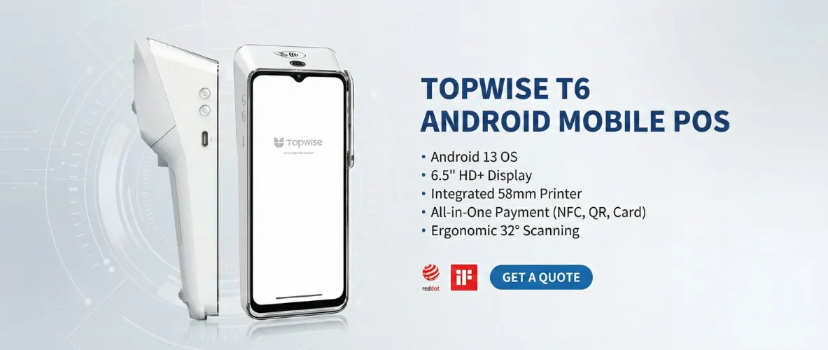 TOPWISE T6 Android 13 Mobile POS Terminal 4G